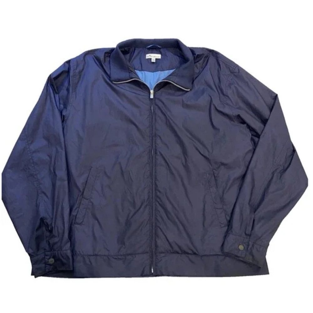 Peter Millar Hartford Jacket large Full Zip Bomber Windbreaker Golf Navy Blue
